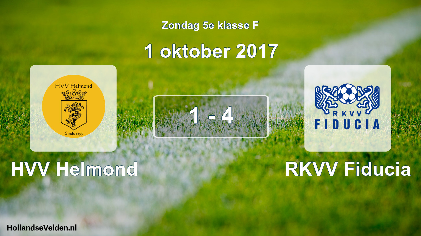 Total number of matches played: HVV Helmond - RKVV Fiducia 1 - 4 (1 October 2017)