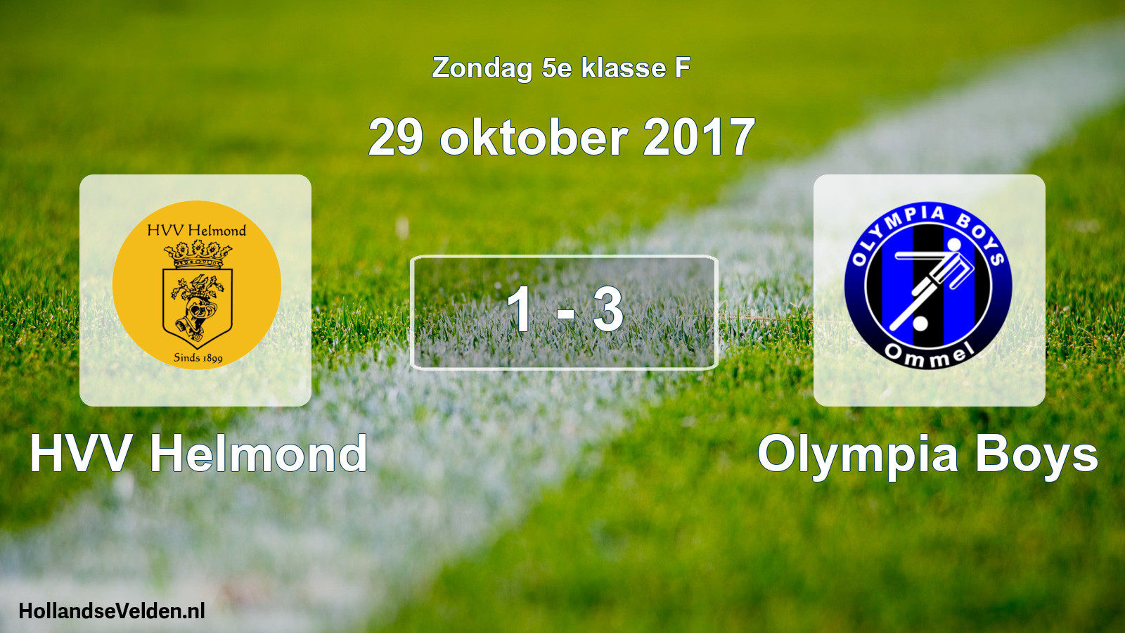 Total number of matches played: HVV Helmond - Olympia Boys 1 - 3 (29 October 2017)