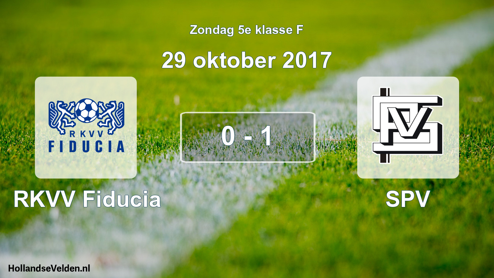 Total number of matches played: RKVV Fiducia - SPV 0 - 1 (29 October 2017)