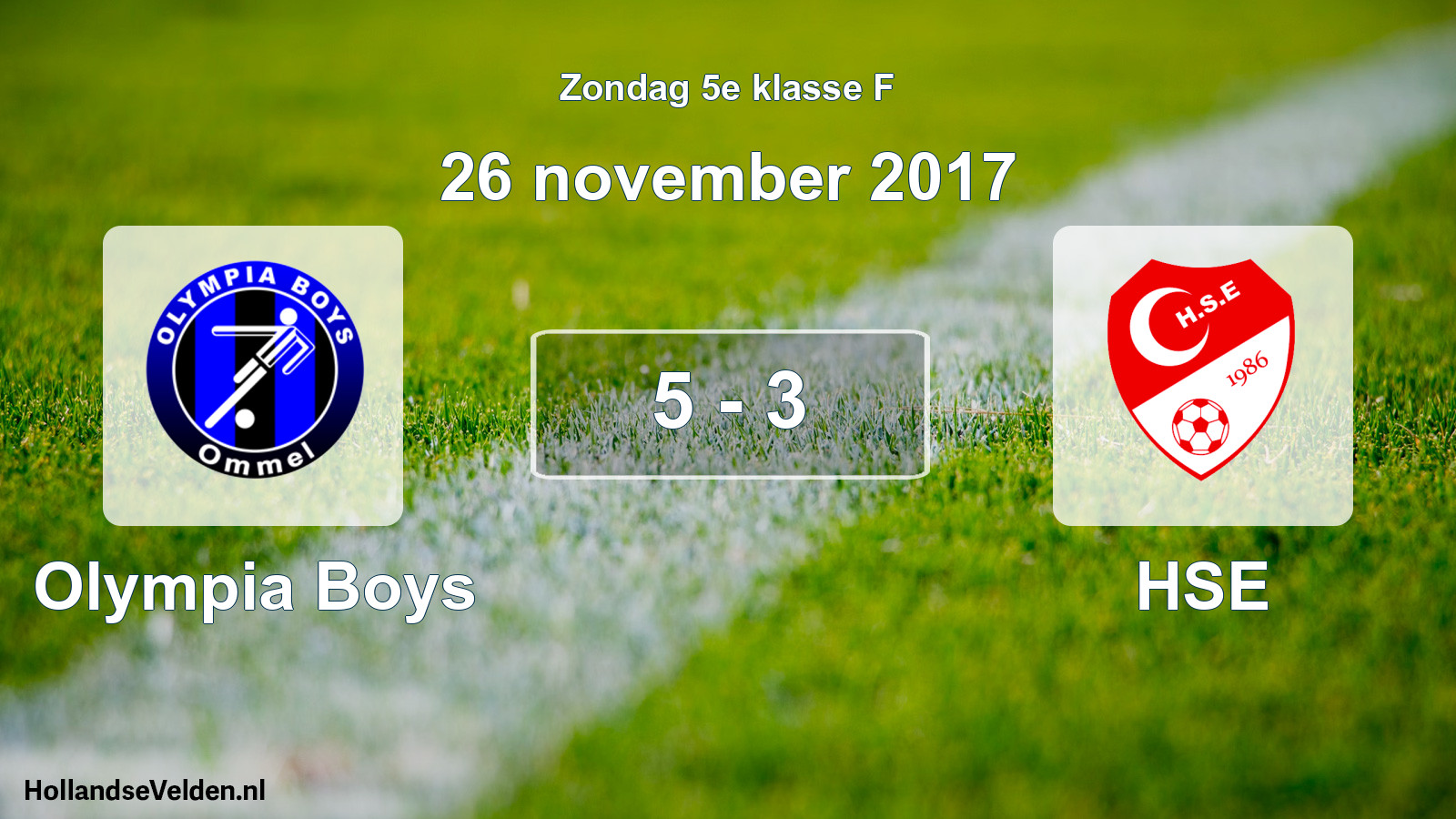 Total number of matches played: Olympia Boys - HSE 5 - 3 (26 November 2017)