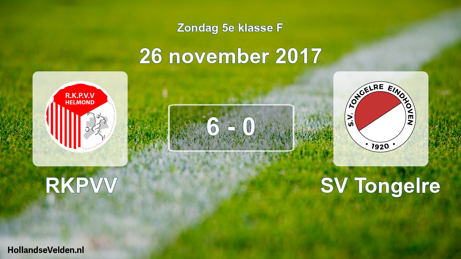 Total number of matches played: RKPVV - SV Tongelre 6 - 0 (26 November 2017)