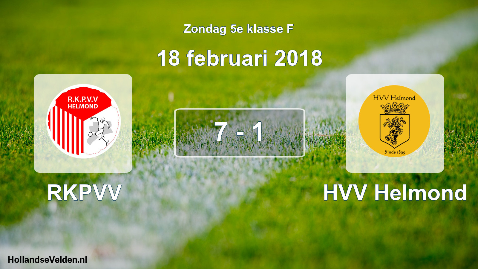 Total number of matches played: RKPVV - HVV Helmond 7 - 1 (18 February 2018)