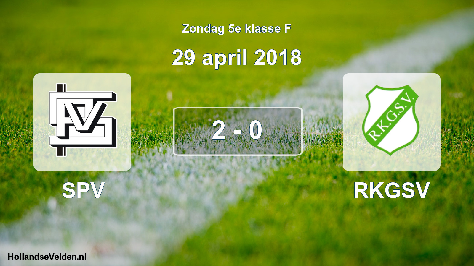 Total number of matches played: SPV - RKGSV 2 - 0 (29 April 2018)