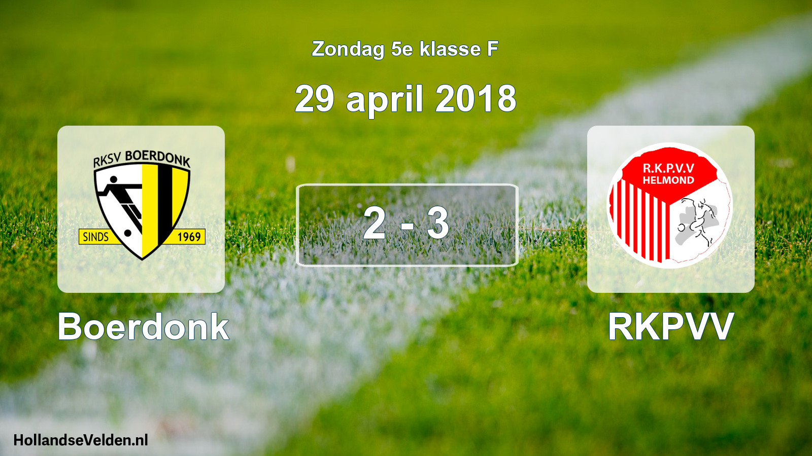 Total number of matches played: Boerdonk - RKPVV 2 - 3 (29 April 2018)