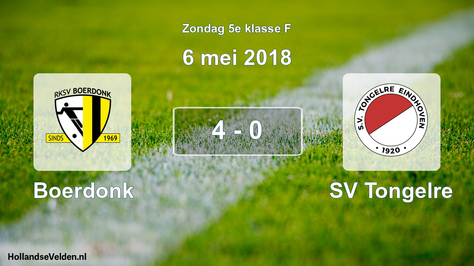 Total number of matches played: Boerdonk - SV Tongelre 4 - 0 (6 May 2018)
