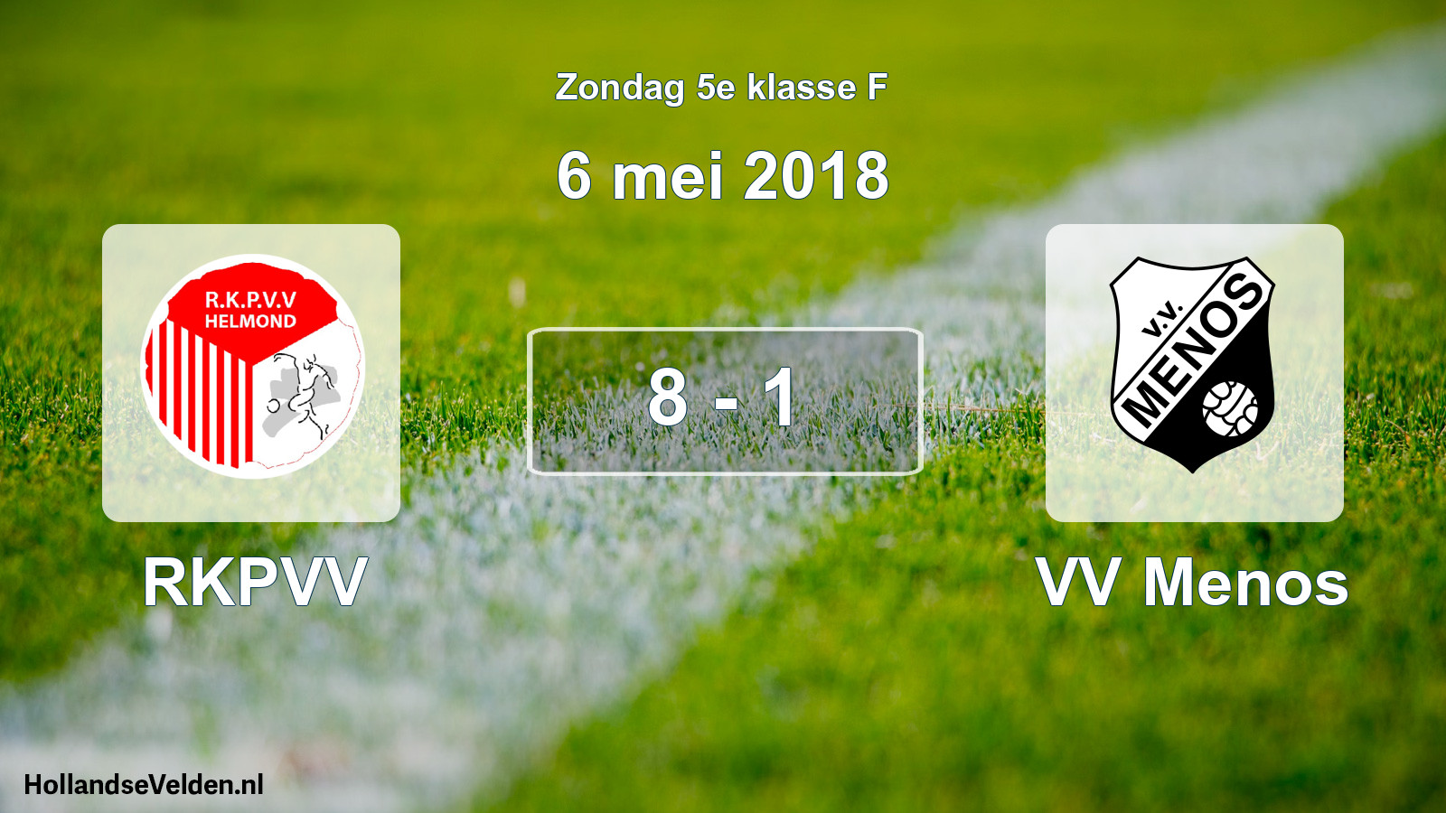 Total number of matches played: RKPVV - VV Menos 8 - 1 (6 May 2018)