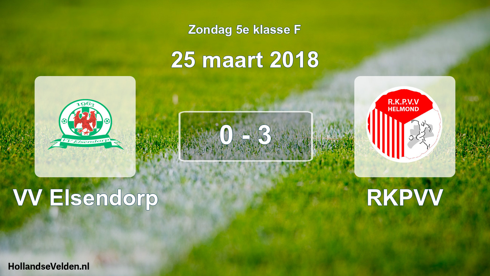 Total number of matches played: VV Elsendorp - RKPVV 0 - 3 (25 March 2018)