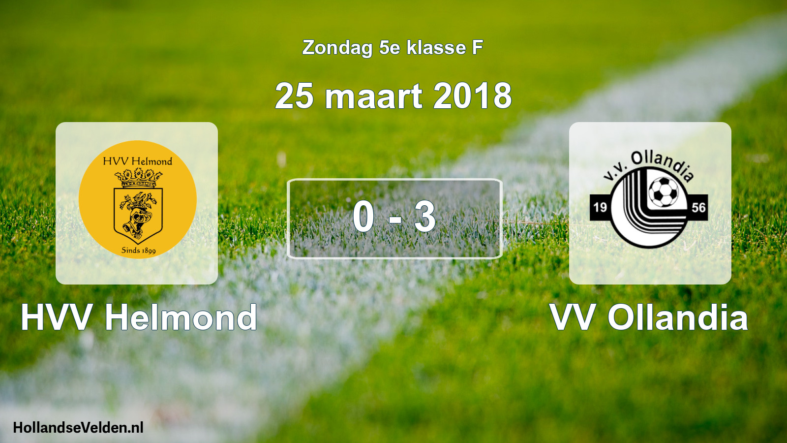 Total number of matches played: HVV Helmond - VV Ollandia 0 - 3 (25 March 2018)