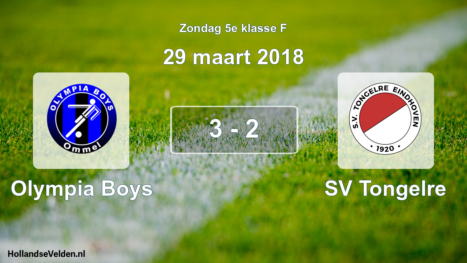 Total number of matches played: Olympia Boys - SV Tongelre 3 - 2 (29 March 2018)