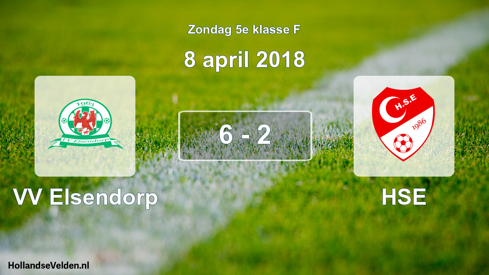 Total number of matches played: VV Elsendorp - HSE 6 - 2 (8 April 2018)