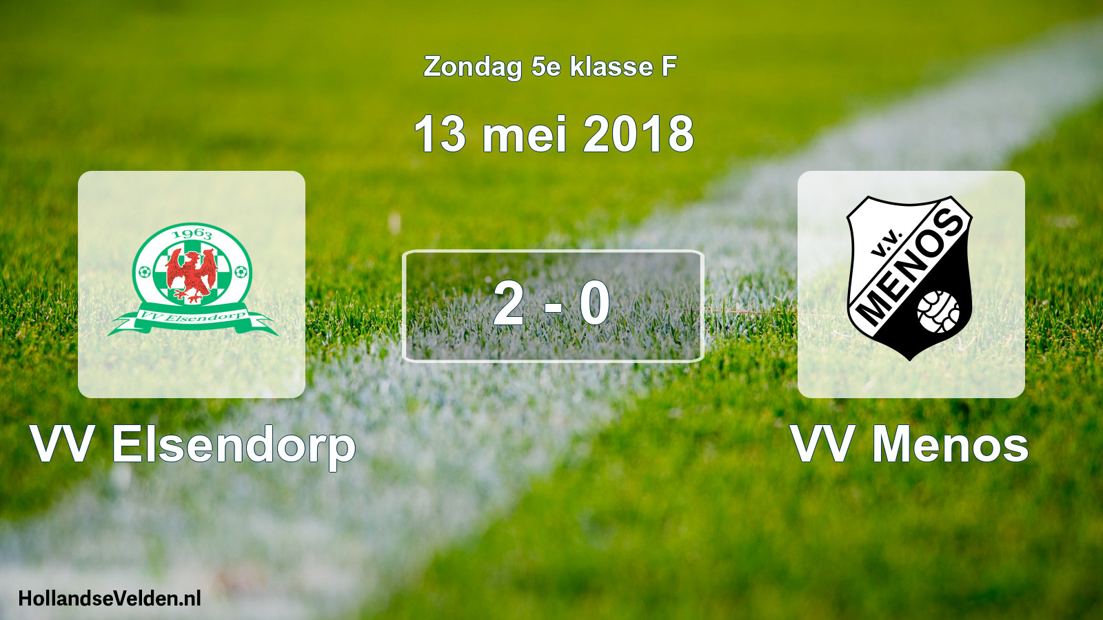 Total number of matches played: VV Elsendorp - VV Menos 2 - 0 (13 May 2018)