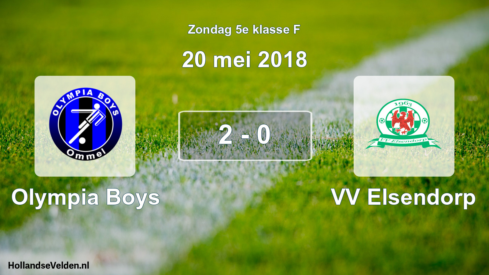 Total number of matches played: Olympia Boys - VV Elsendorp 2 - 0 (20 May 2018)
