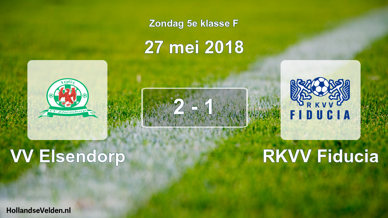 Total number of matches played: VV Elsendorp - RKVV Fiducia 2 - 1 (27 May 2018)