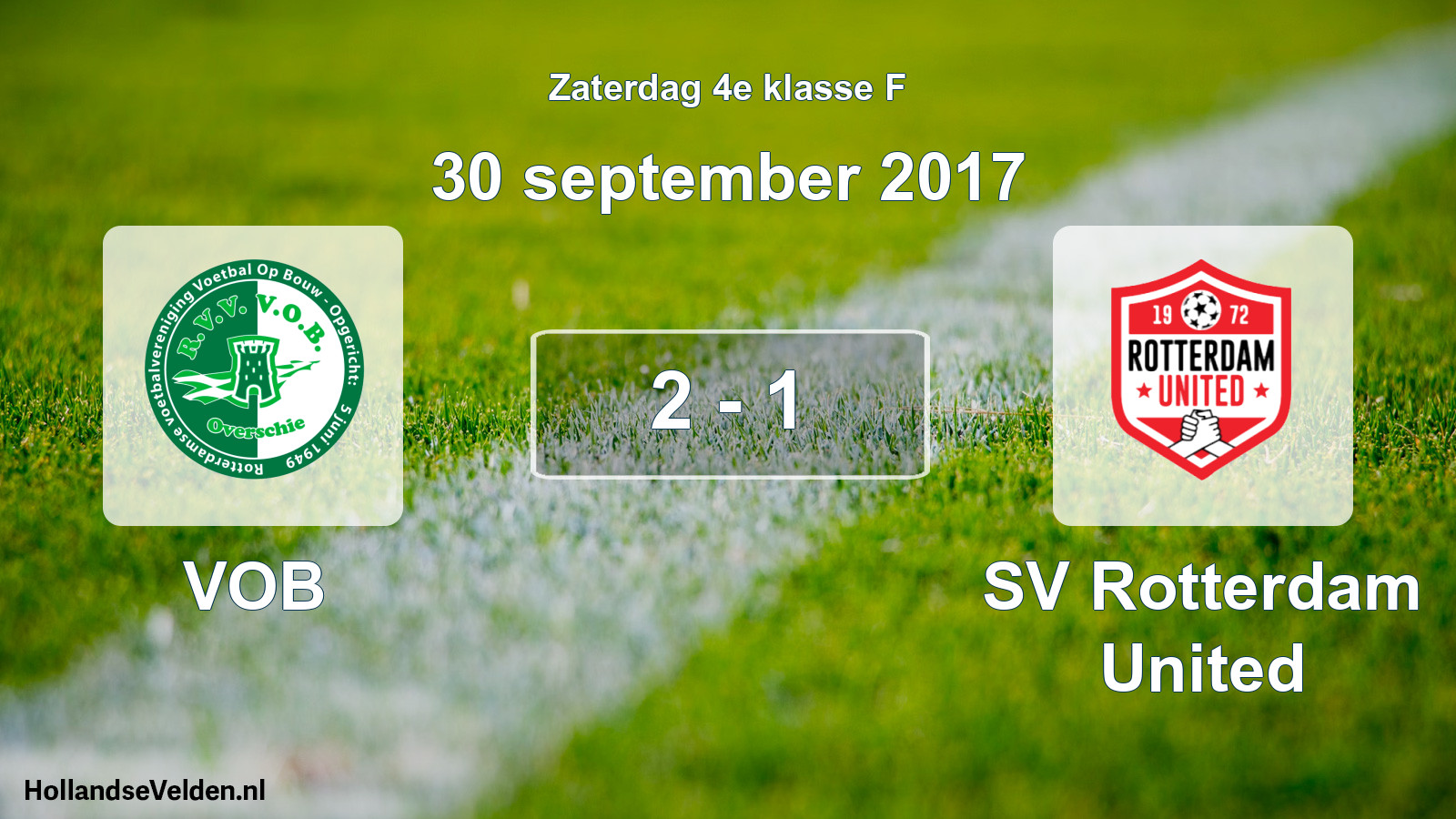 Total number of matches played: VOB - SV Rotterdam United 2 - 1 (30 September 2017)