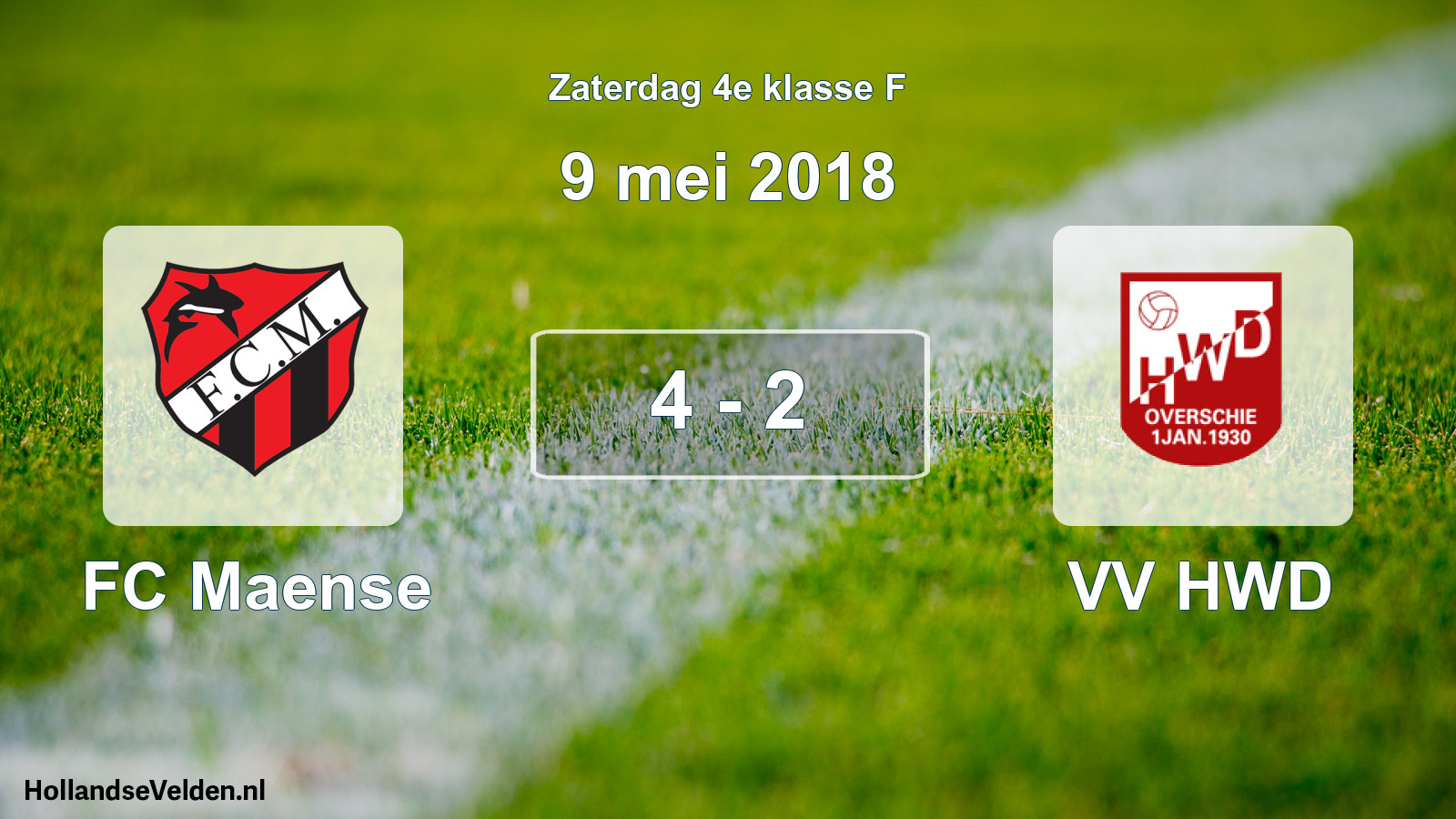 Total number of matches played: FC Maense - VV HWD 4 - 2 (9 May 2018)