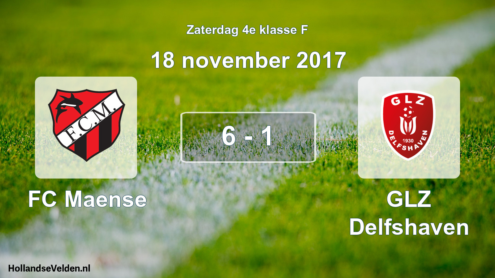 Total number of matches played: FC Maense - GLZ Delfshaven 6 - 1 (18 November 2017)