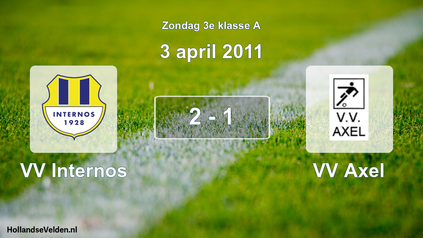 Total number of matches played: VV Internos - VV Axel 2 - 1 (3 April 2011)