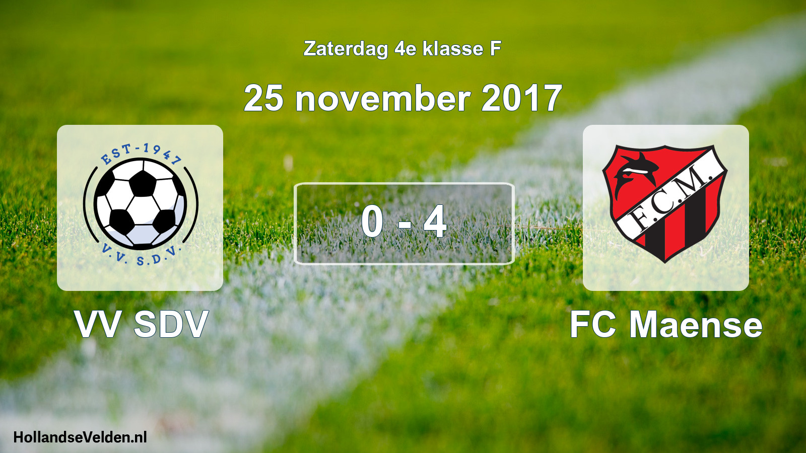 Total number of matches played: VV SDV - FC Maense 0 - 4 (25 November 2017)