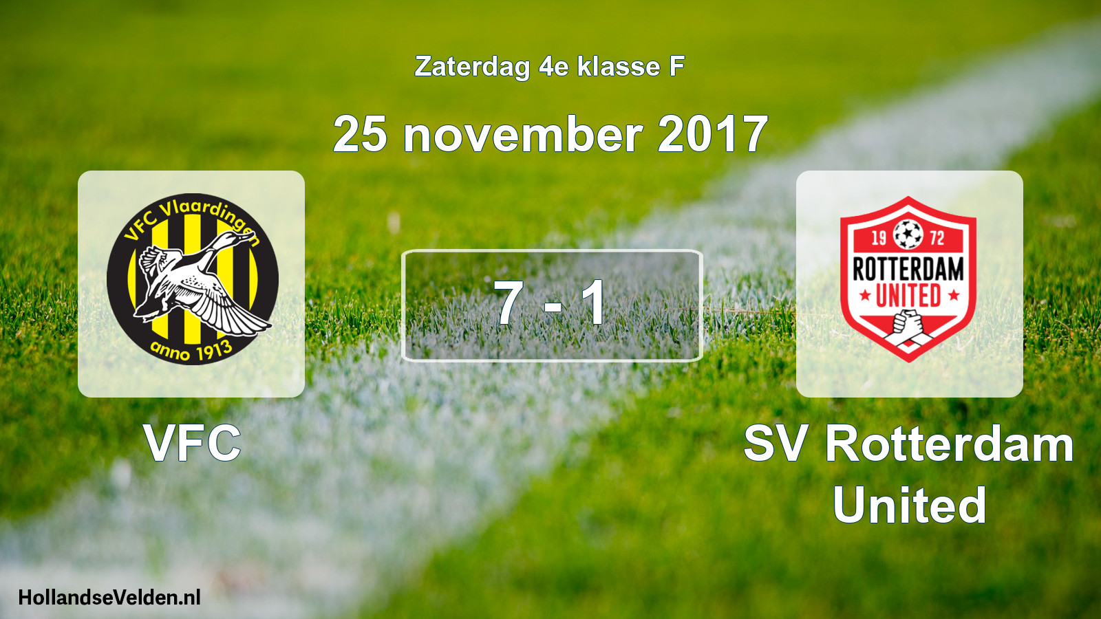 Total number of matches played: VFC - SV Rotterdam United 7 - 1 (25 November 2017)
