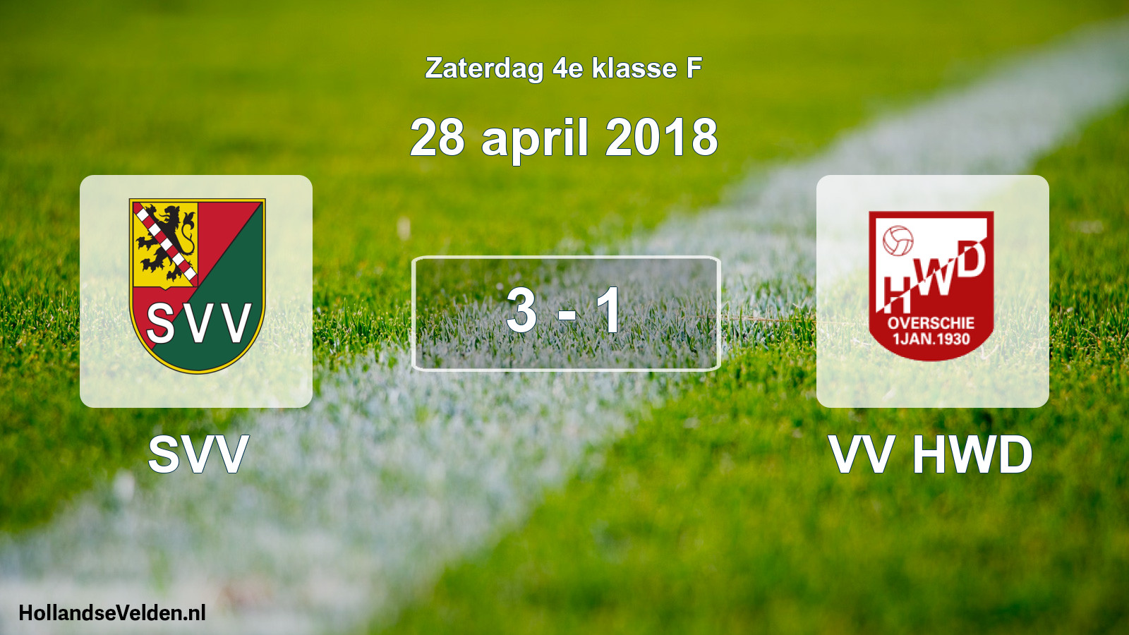 Total number of matches played: SVV - VV HWD 3 - 1 (28 April 2018)