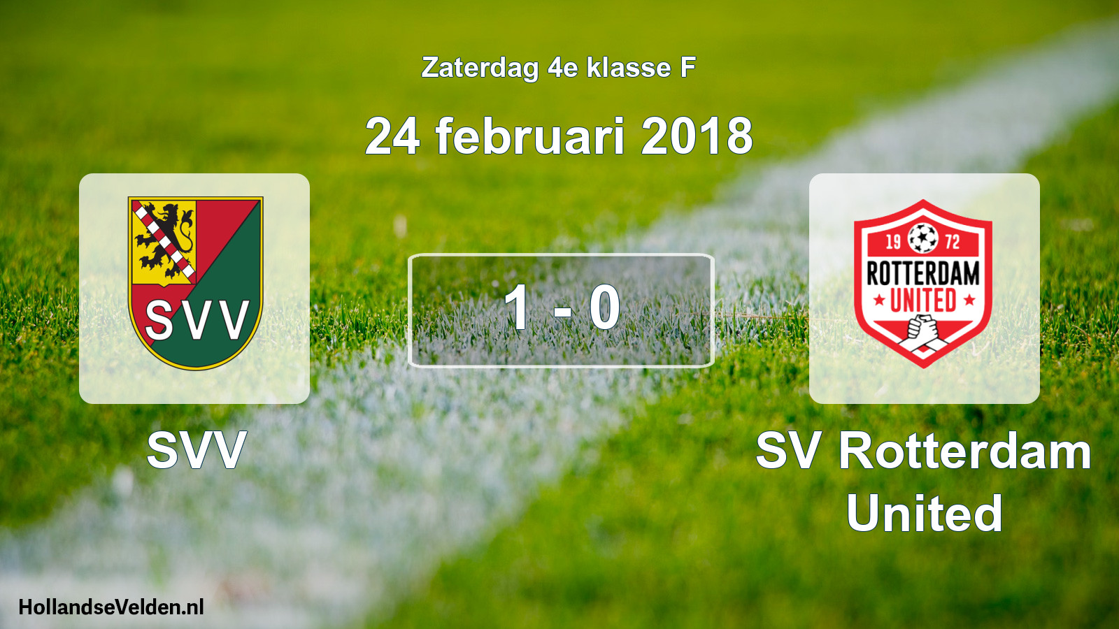 Total number of matches played: SVV - SV Rotterdam United 1 - 0 (24 February 2018)