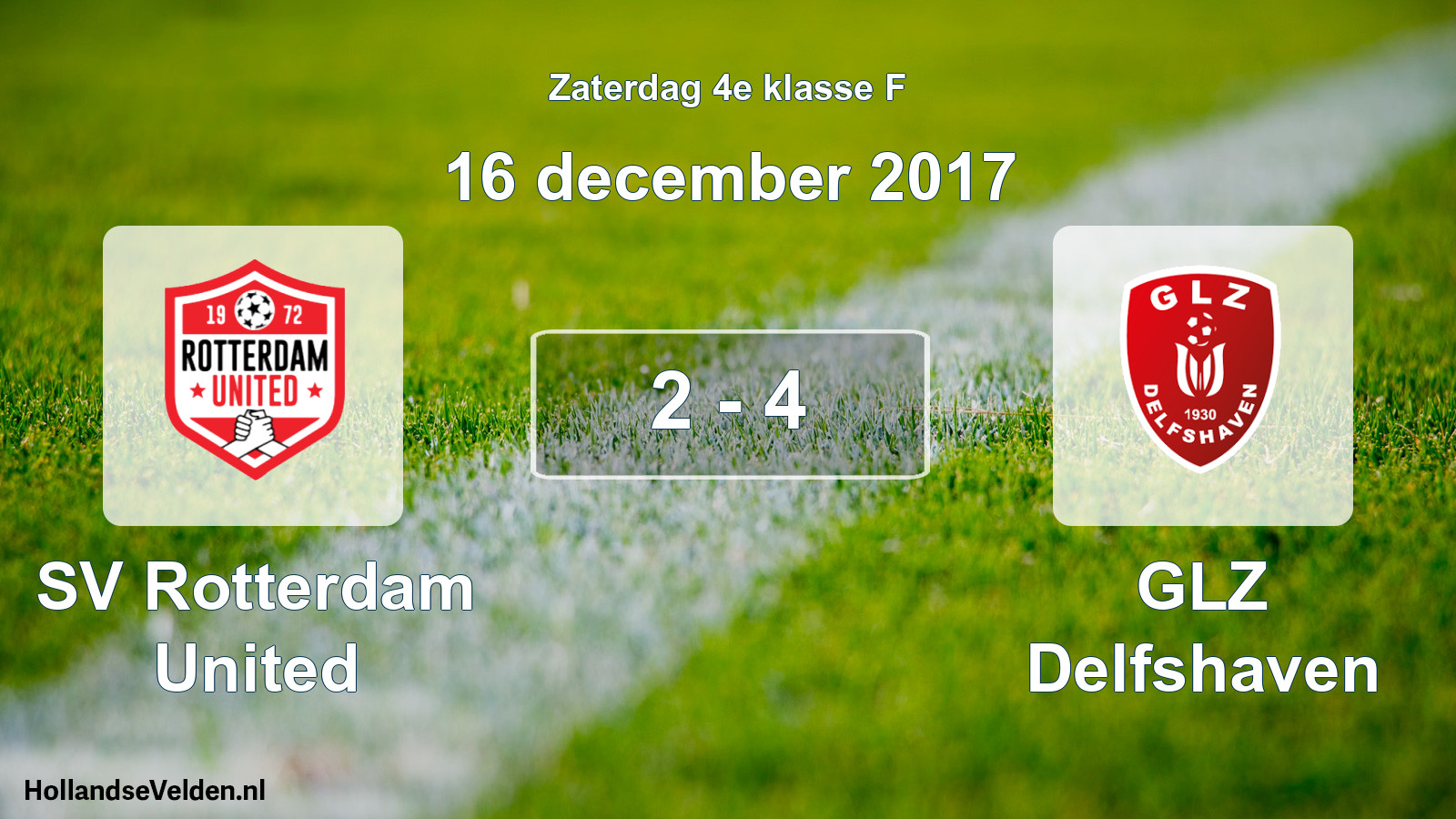 Total number of matches played: SV Rotterdam United - GLZ Delfshaven 2 - 4 (16 December 2017)