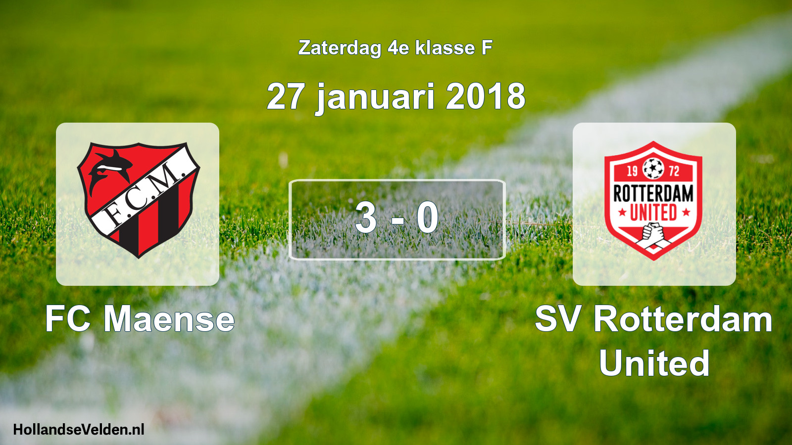 Total number of matches played: FC Maense - SV Rotterdam United 3 - 0 (27 January 2018)