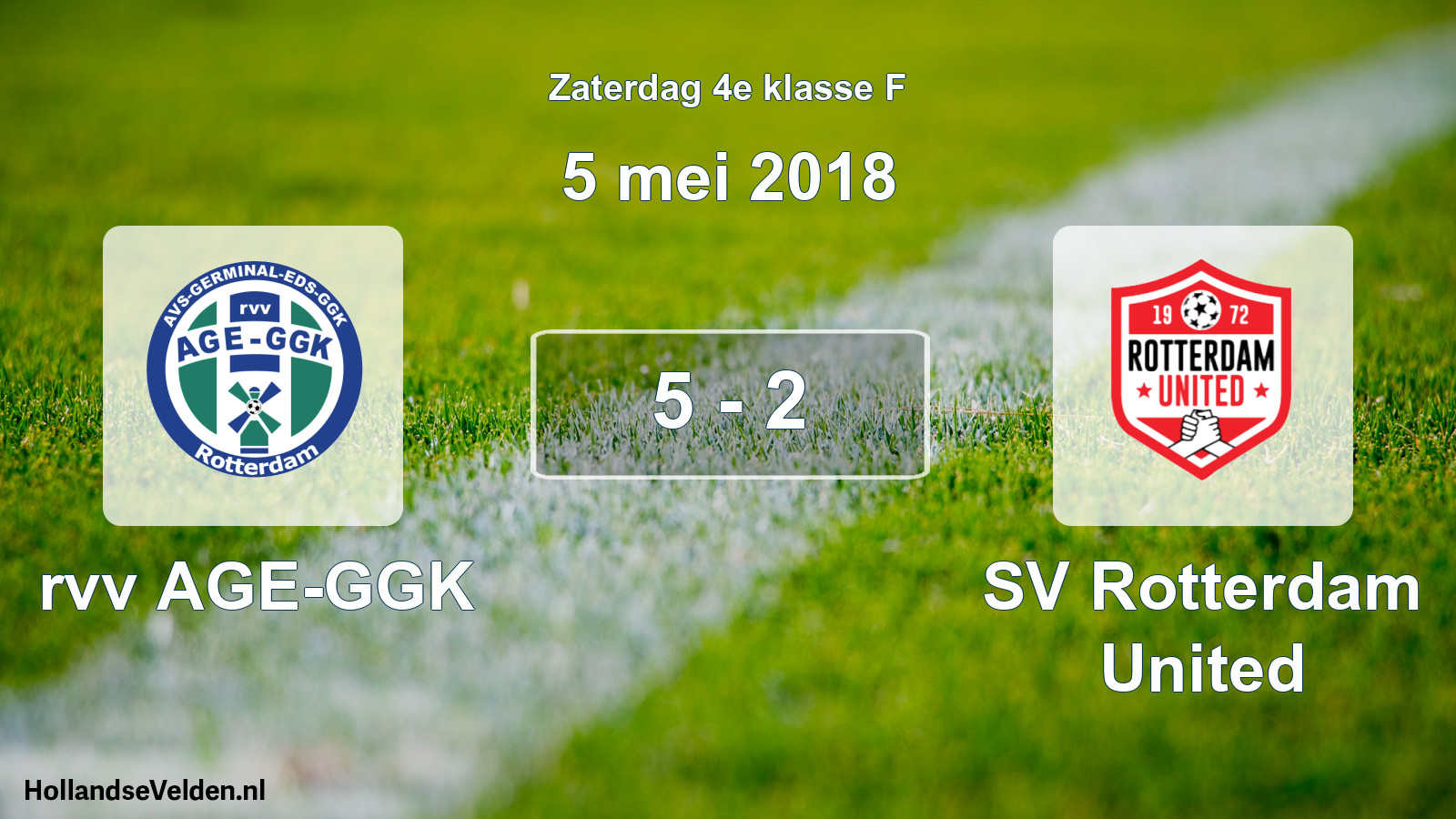 Total number of matches played: rvv AGE-GGK - SV Rotterdam United 5 - 2 (5 May 2018)