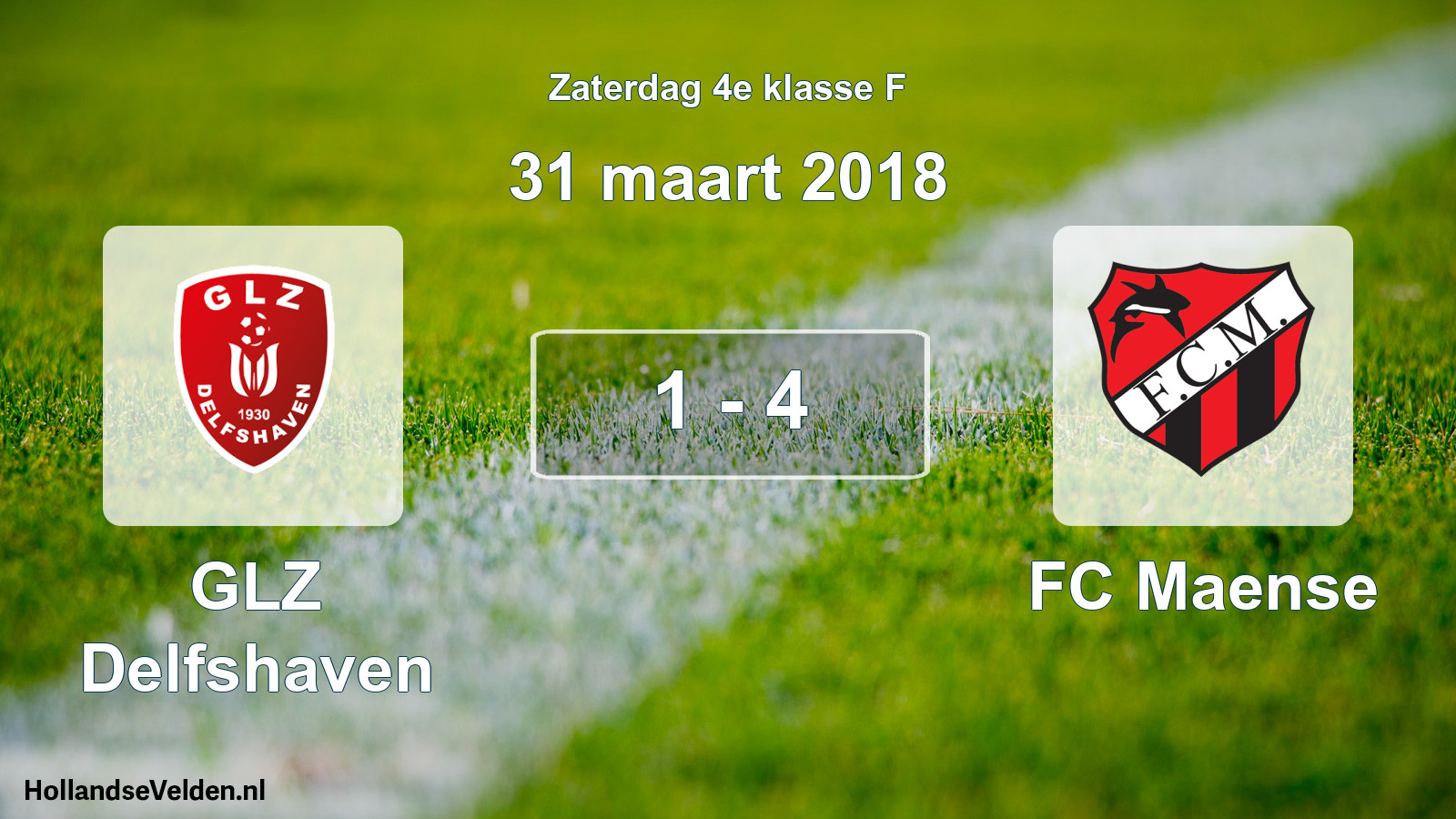 Total number of matches played: GLZ Delfshaven - FC Maense 1 - 4 (31 March 2018)