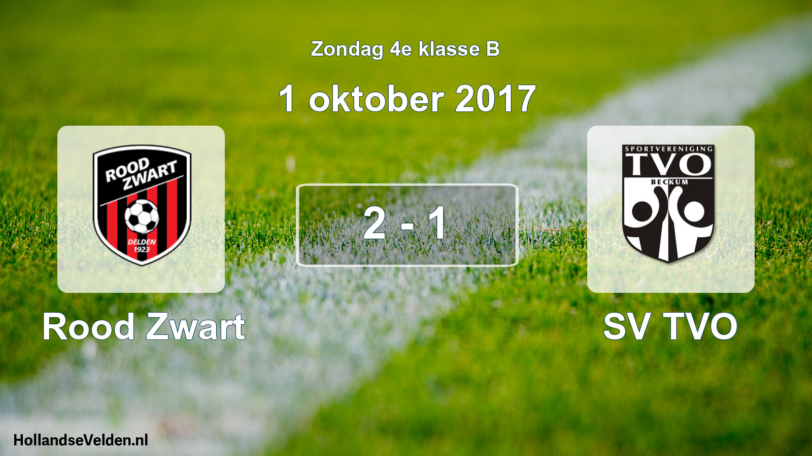 Total number of matches played: Rood Zwart - SV TVO 2 - 1 (1 October 2017)