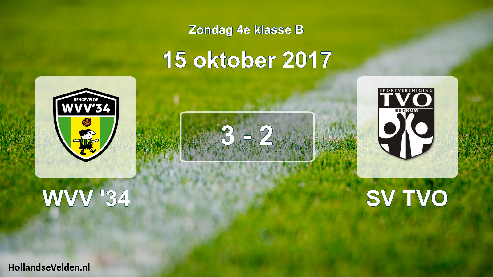 Total number of matches played: WVV '34 - SV TVO 3 - 2 (15 October 2017)