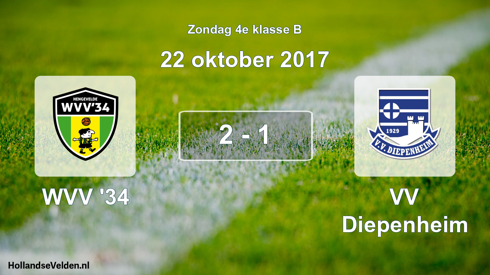 Total number of matches played: WVV '34 - VV Diepenheim 2 - 1 (22 October 2017)