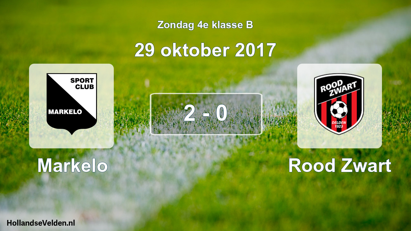 Total number of matches played: Markelo - Rood Zwart 2 - 0 (29 October 2017)