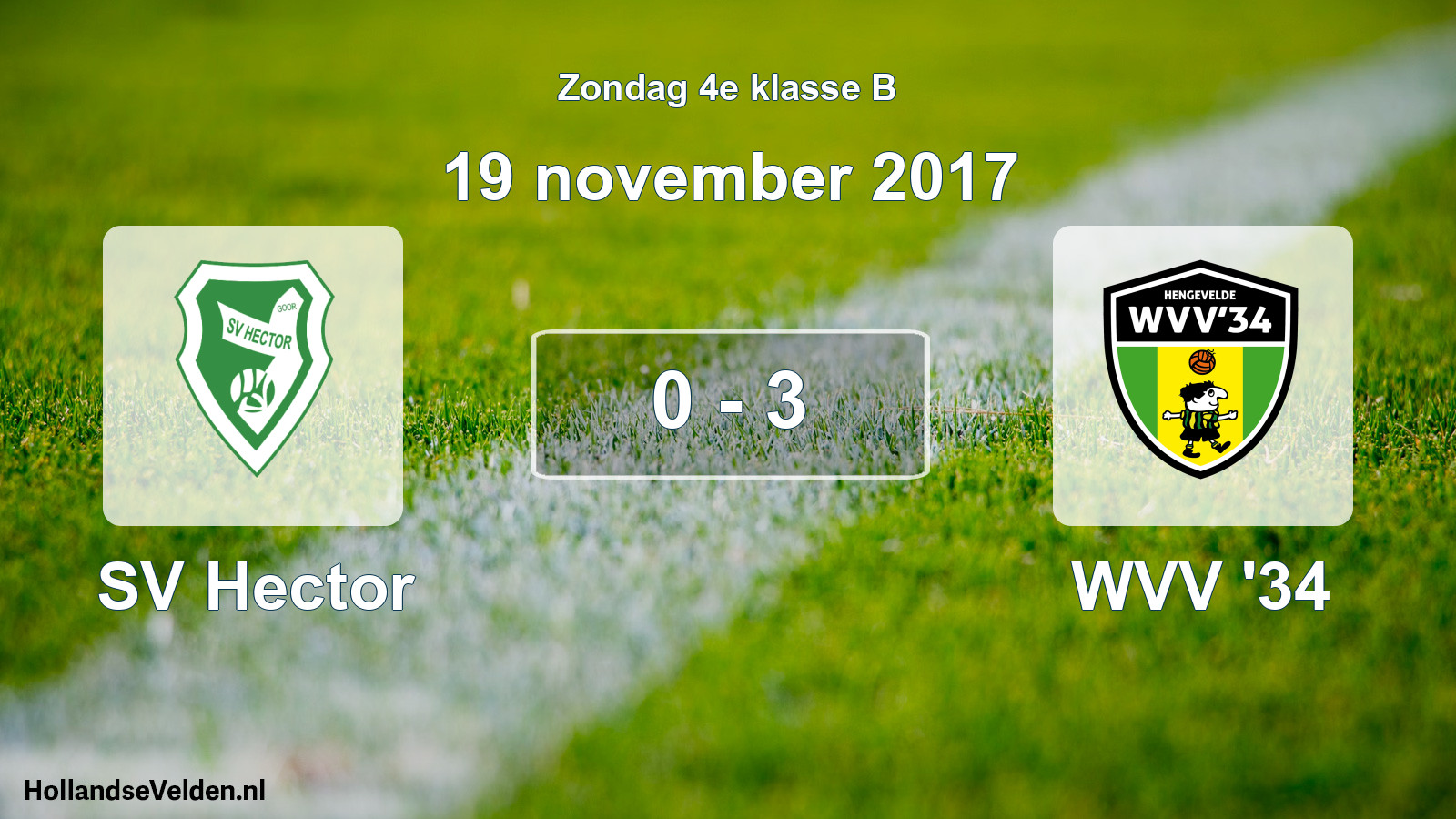 Total number of matches played: SV Hector - WVV '34 0 - 3 (19 November 2017)