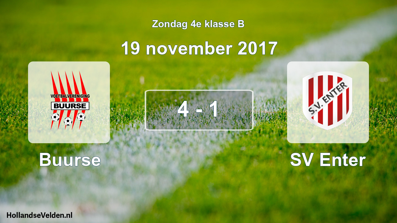 Total number of matches played: Buurse - SV Enter 4 - 1 (19 November 2017)