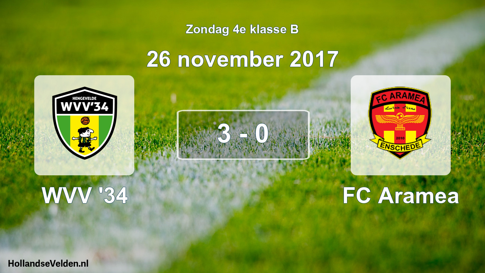 Total number of matches played: WVV '34 - FC Aramea 3 - 0 (26 November 2017)