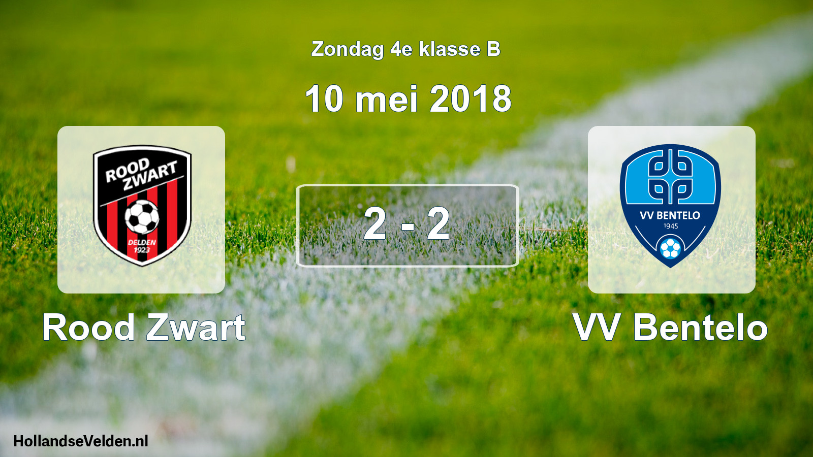 Total number of matches played: Rood Zwart - VV Bentelo 2 - 2 (10 May 2018)