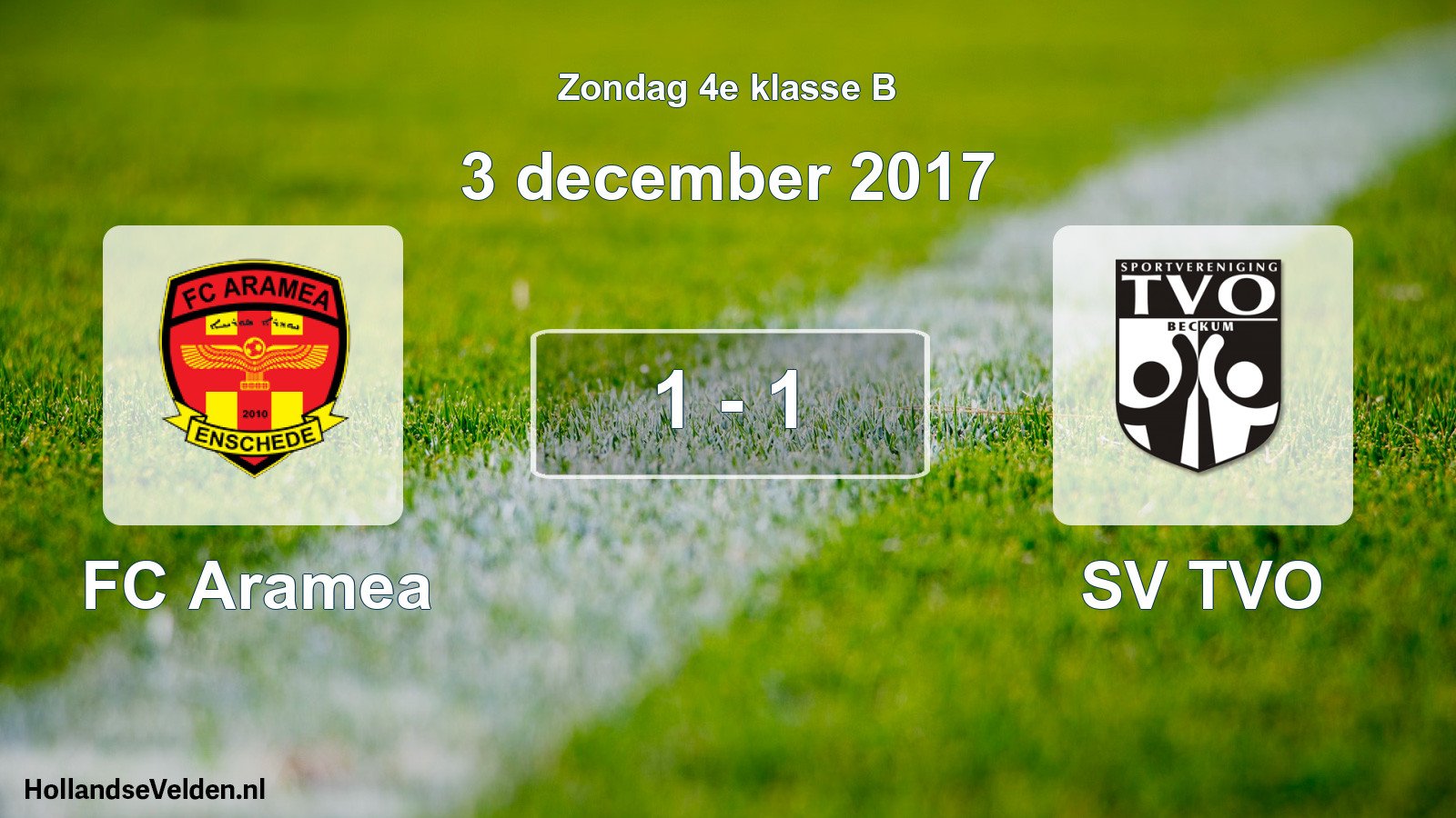 Total number of matches played: FC Aramea - SV TVO 1 - 1 (3 December 2017)