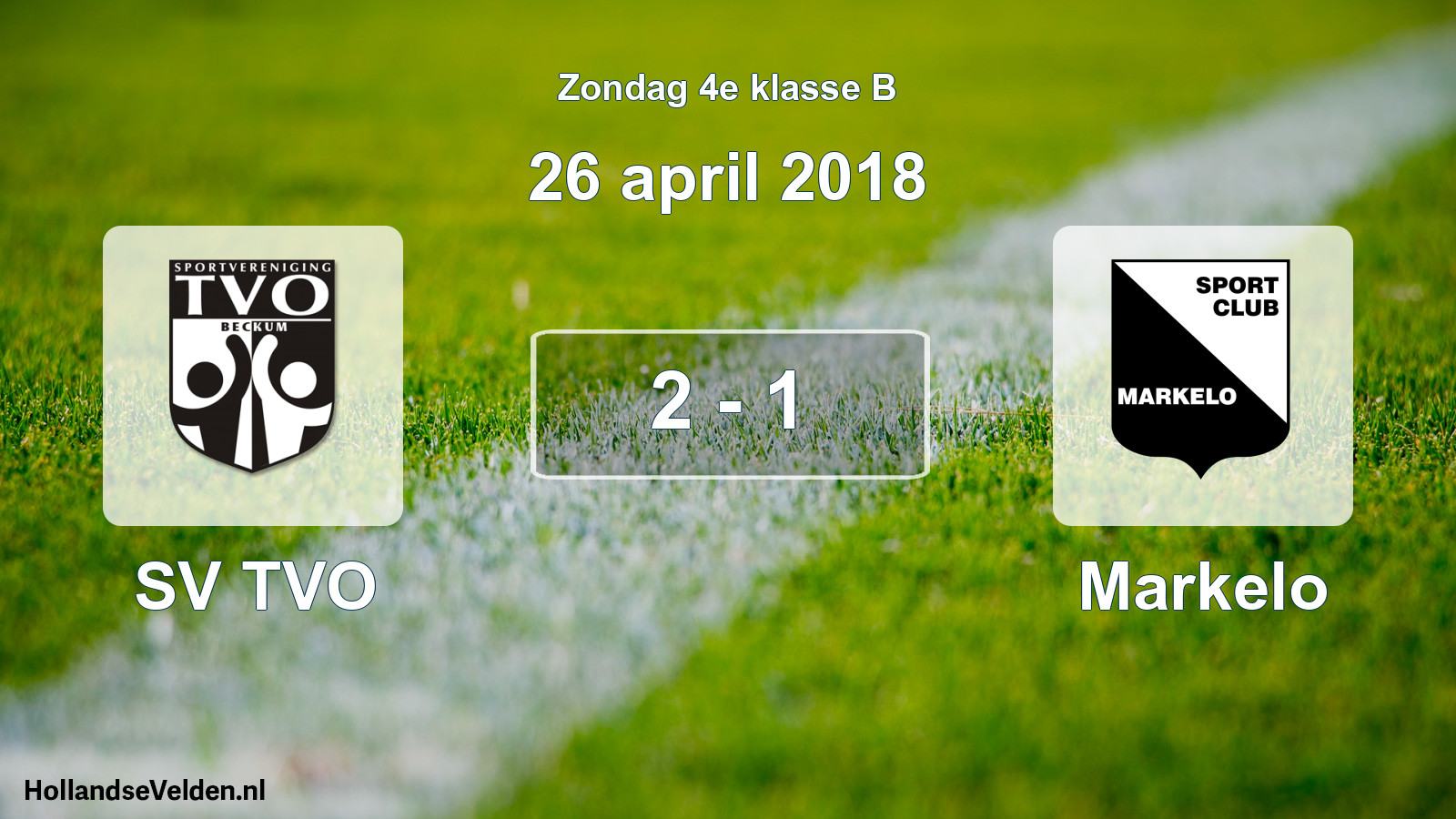 Total number of matches played: SV TVO - Markelo 2 - 1 (26 April 2018)
