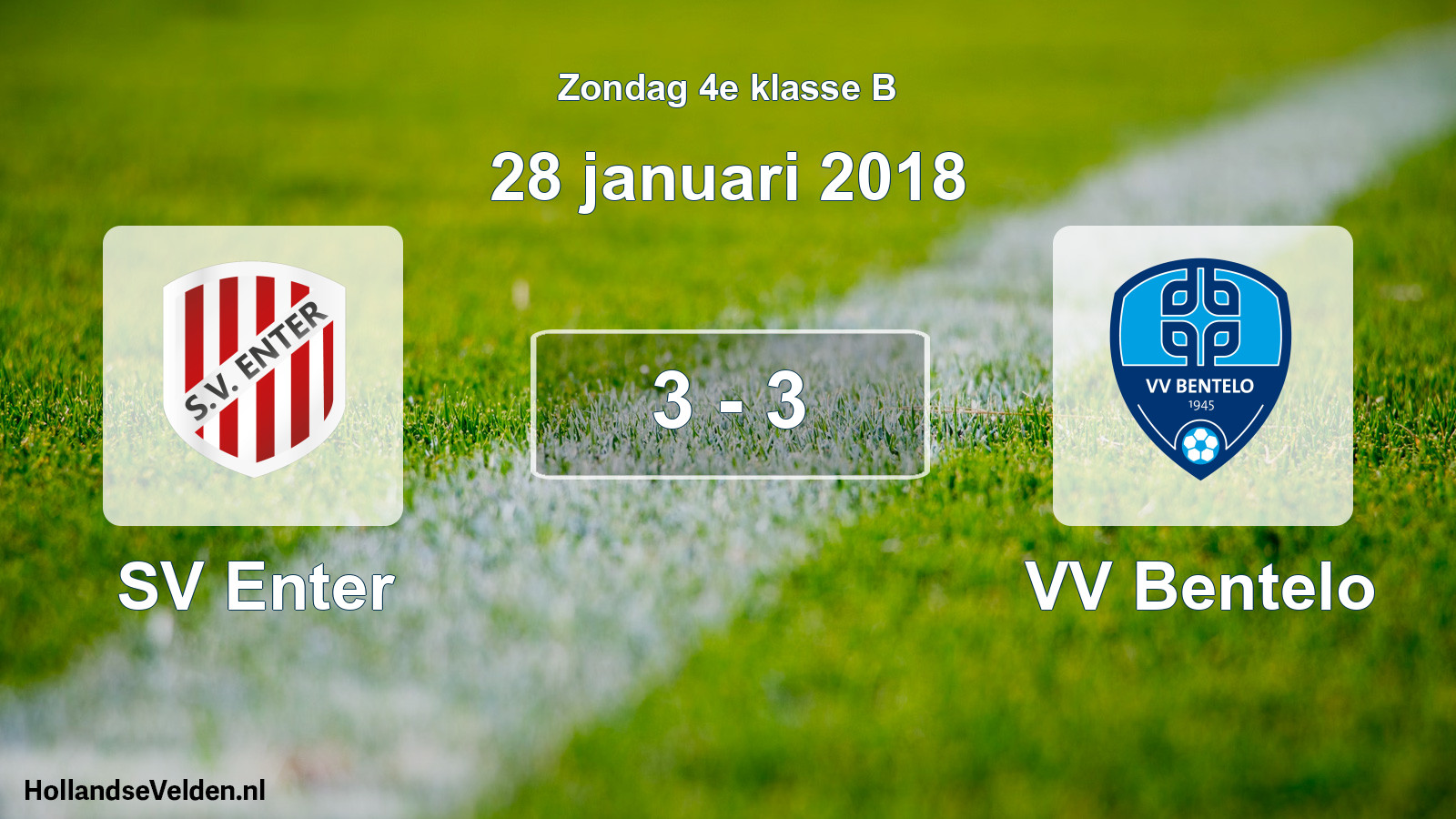 Total number of matches played: SV Enter - VV Bentelo 3 - 3 (28 January 2018)