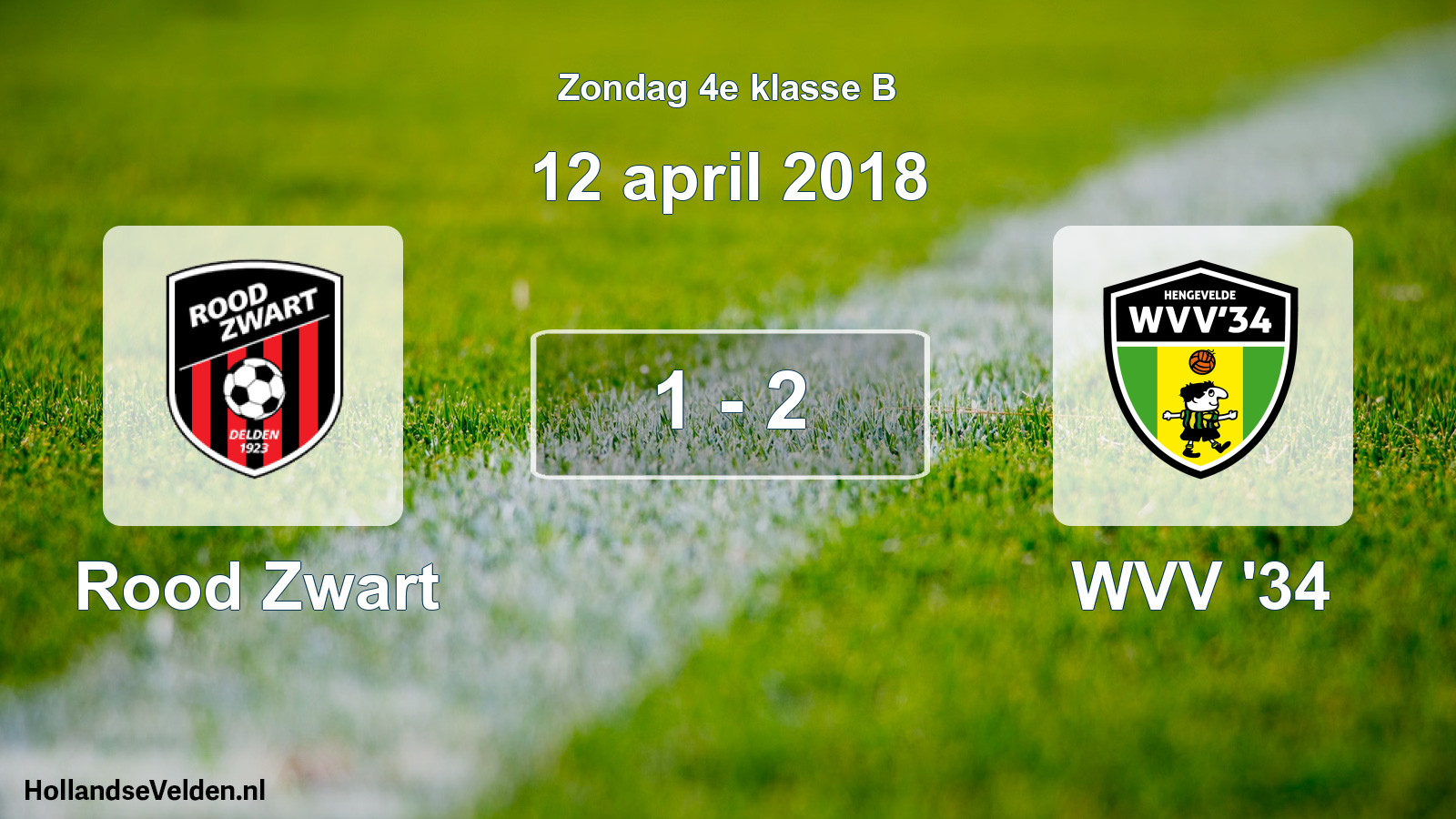 Total number of matches played: Rood Zwart - WVV '34 1 - 2 (12 April 2018)