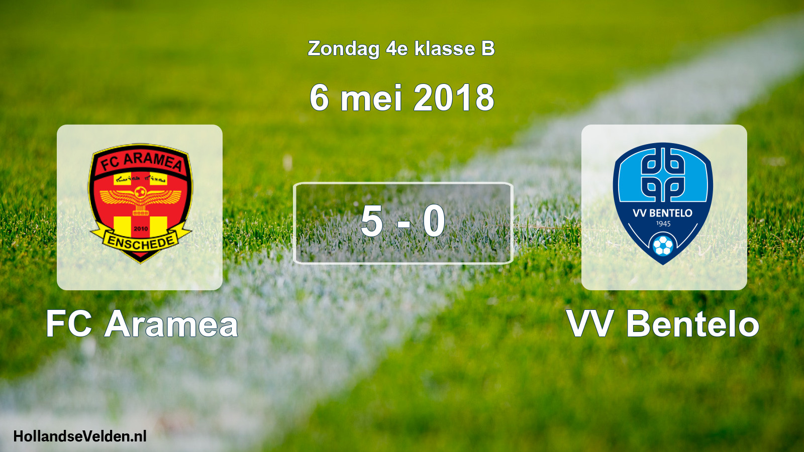 Total number of matches played: FC Aramea - VV Bentelo 5 - 0 (6 May 2018)