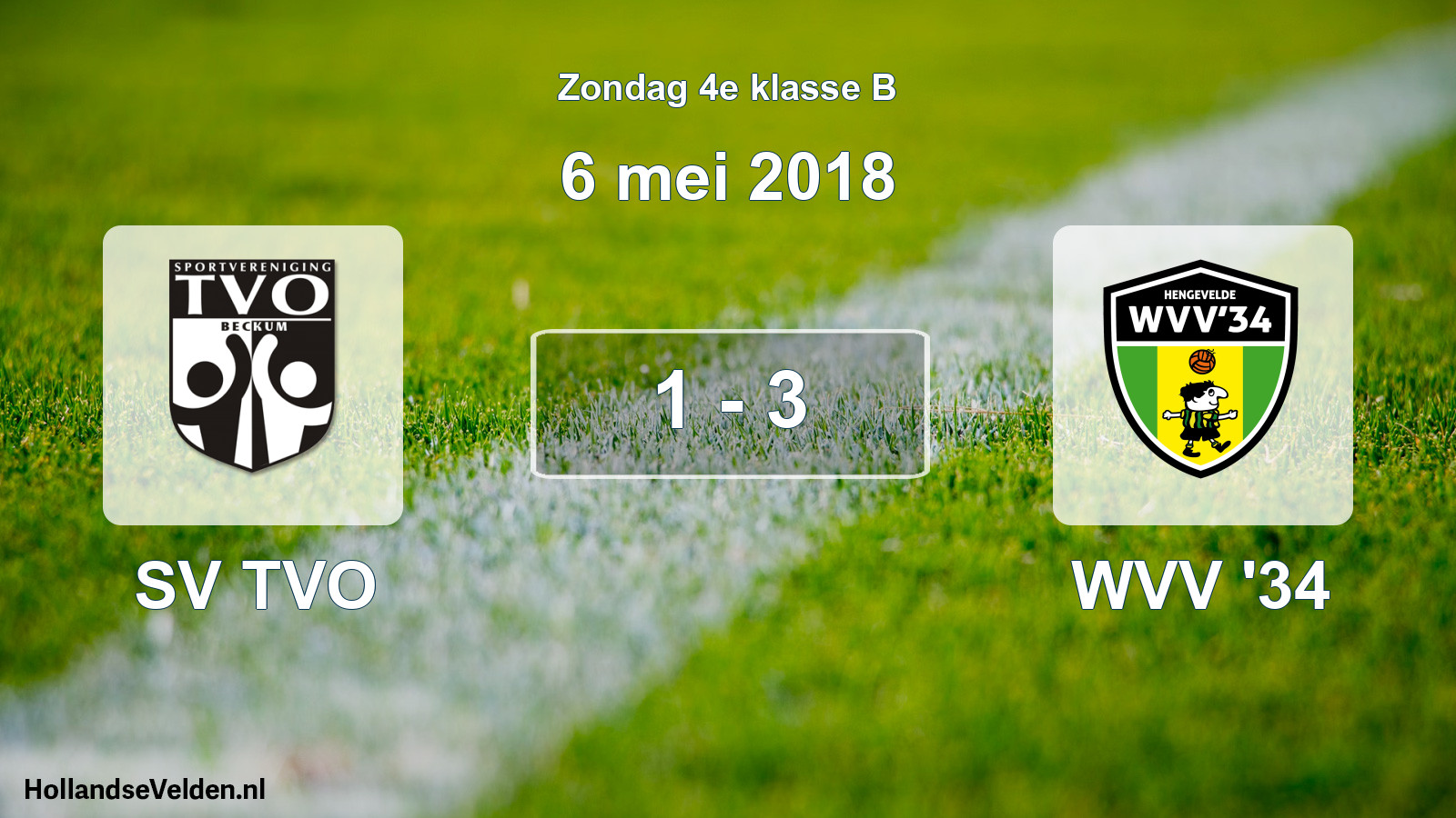 Total number of matches played: SV TVO - WVV '34 1 - 3 (6 May 2018)