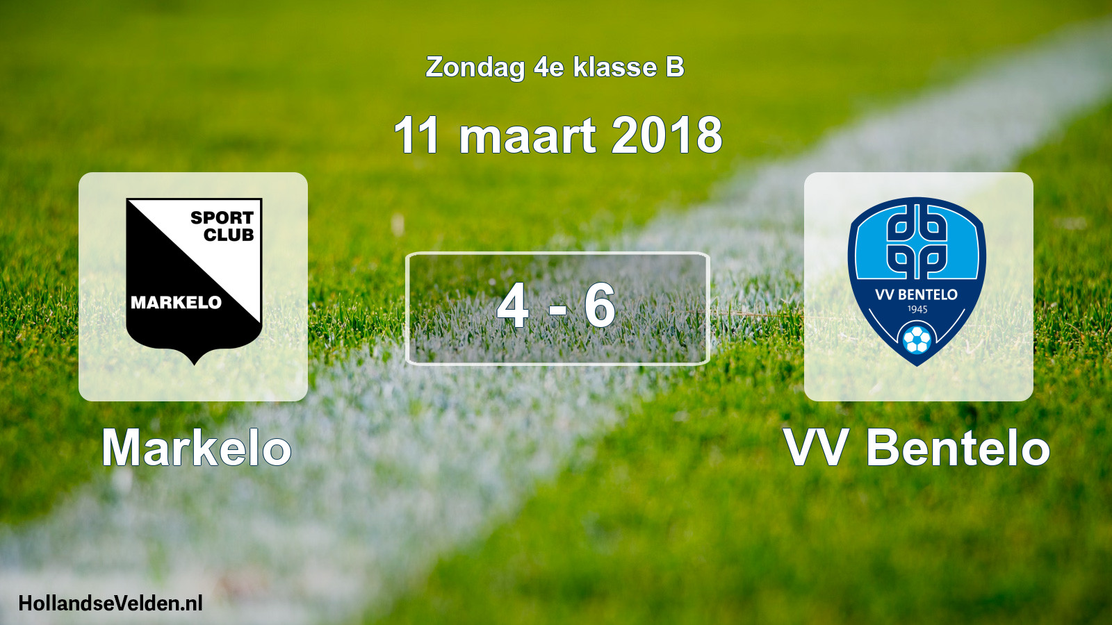 Total number of matches played: Markelo - VV Bentelo 4 - 6 (11 March 2018)