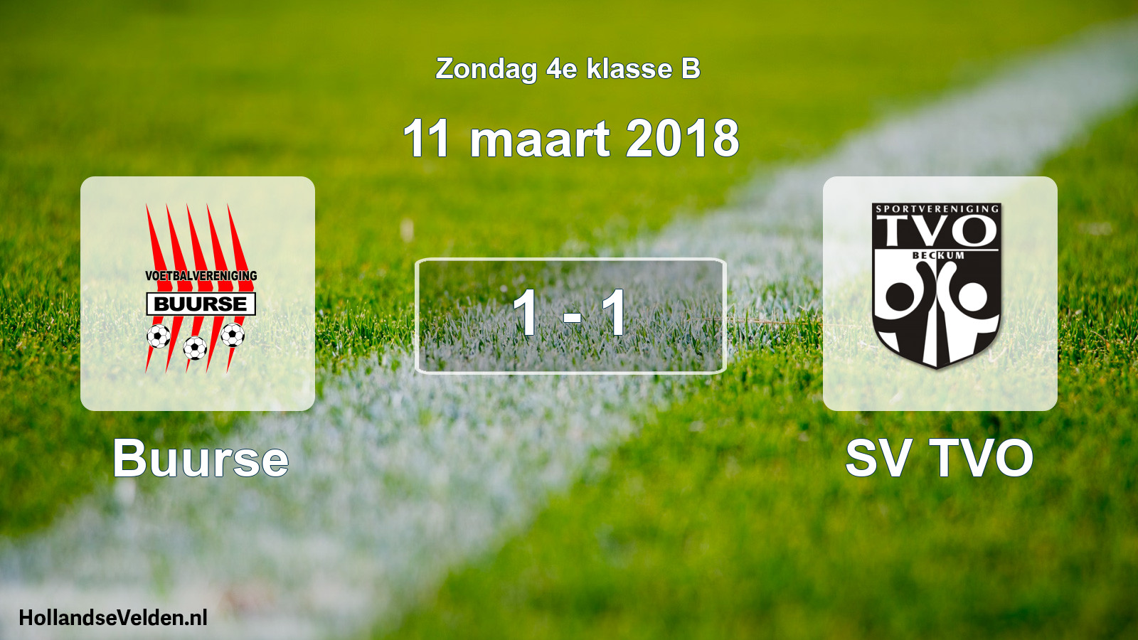 Total number of matches played: Buurse - SV TVO 1 - 1 (11 March 2018)