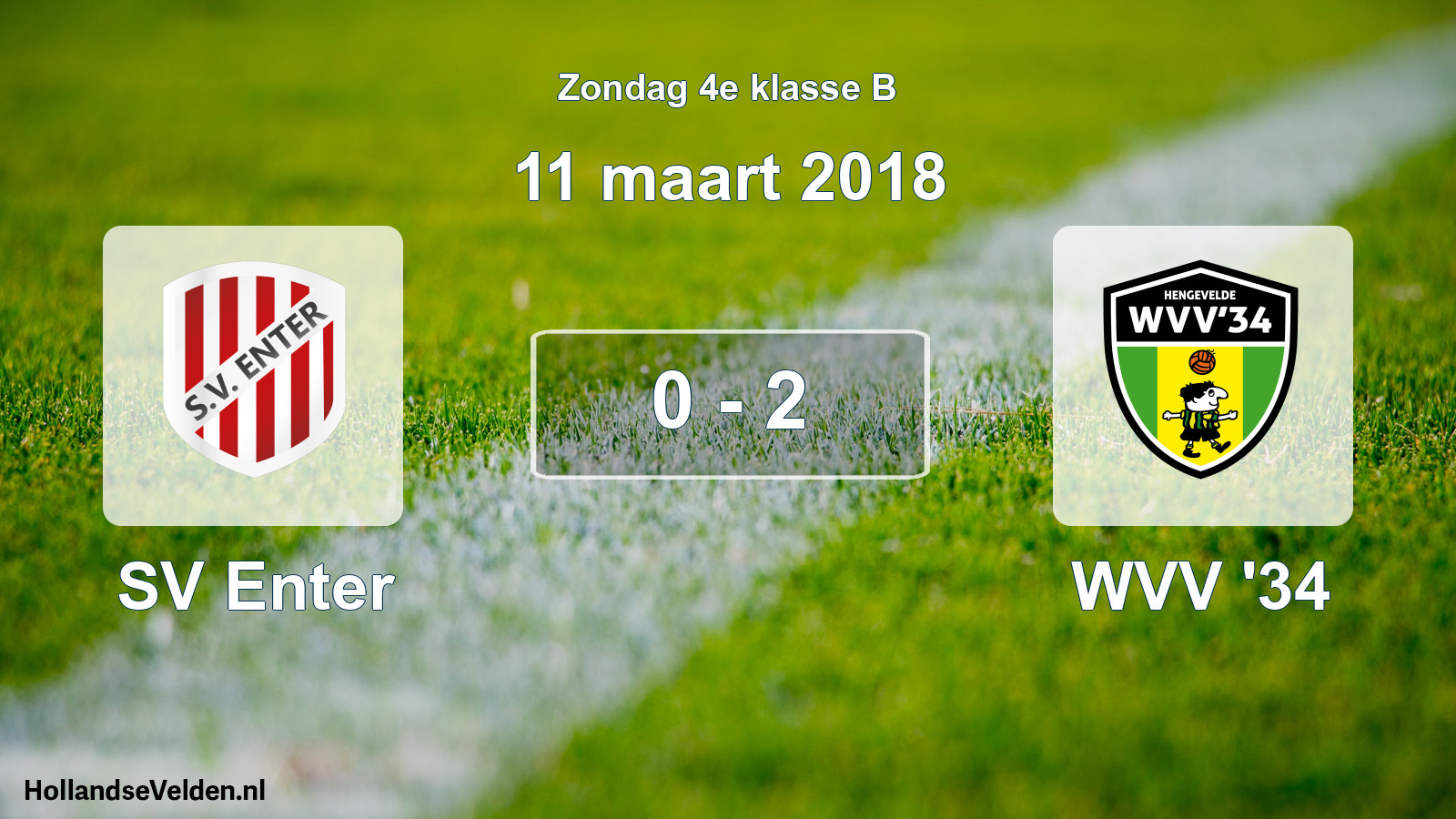 Total number of matches played: SV Enter - WVV '34 0 - 2 (11 March 2018)