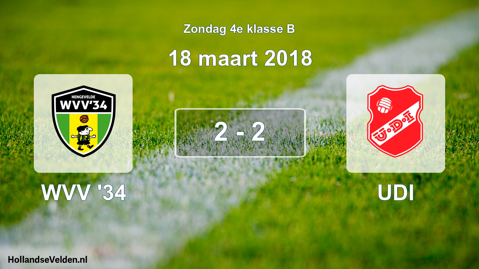 Total number of matches played: WVV '34 - UDI 2 - 2 (18 March 2018)