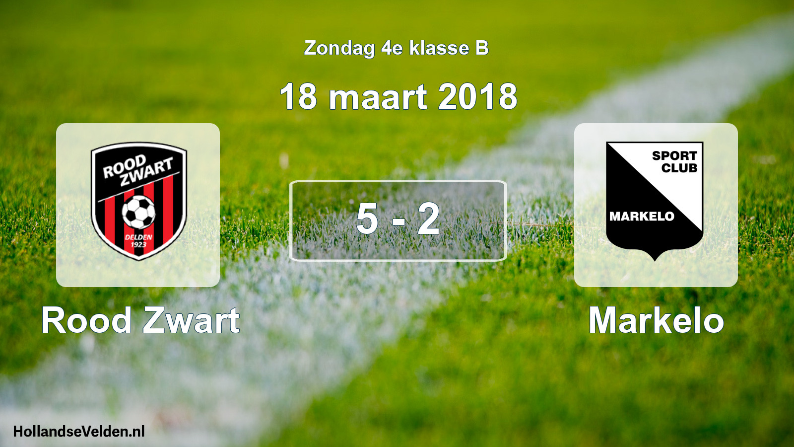 Total number of matches played: Rood Zwart - Markelo 5 - 2 (18 March 2018)