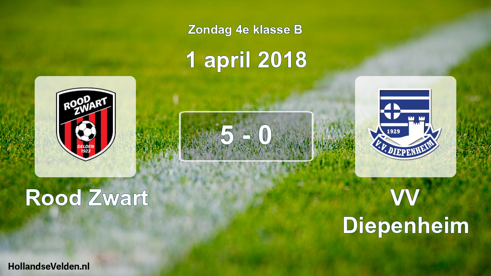 Total number of matches played: Rood Zwart - VV Diepenheim 5 - 0 (1 April 2018)