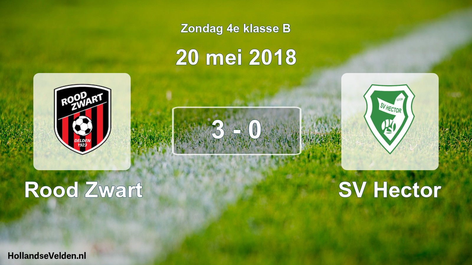 Total number of matches played: Rood Zwart - SV Hector 3 - 0 (20 May 2018)